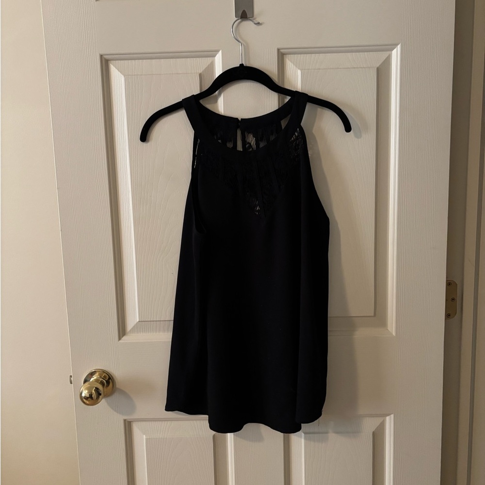 Pixley Black Lace Detail Tank Top